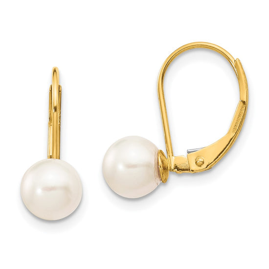 Saltwater Akoya Cultured Pearl Leverback Earrings
