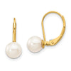 Saltwater Akoya Cultured Pearl Leverback Earrings