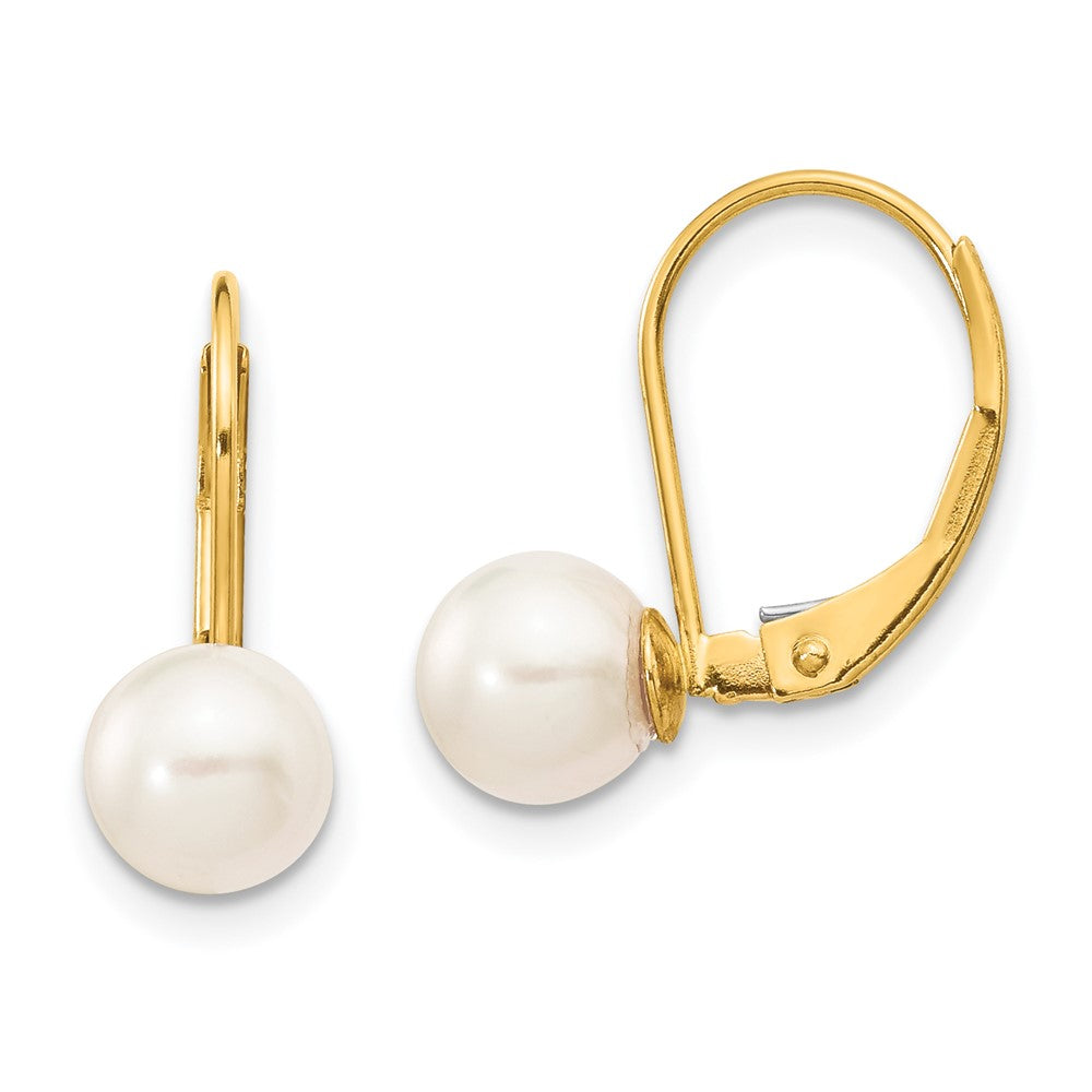 Saltwater Akoya Cultured Pearl Leverback Earrings