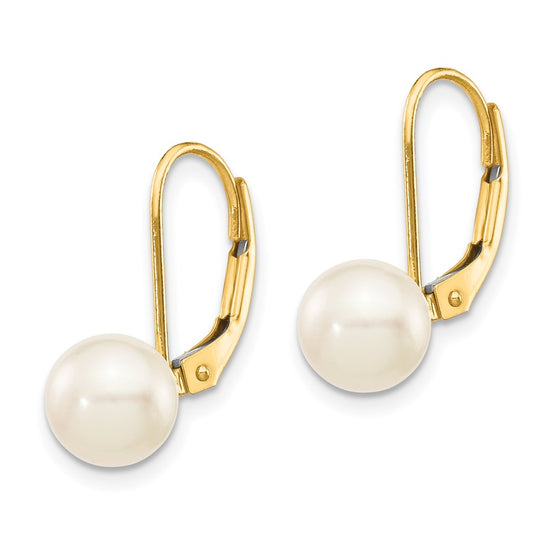 Saltwater Akoya Cultured Pearl Leverback Earrings