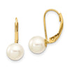 Saltwater Akoya Cultured Pearl Leverback Earrings
