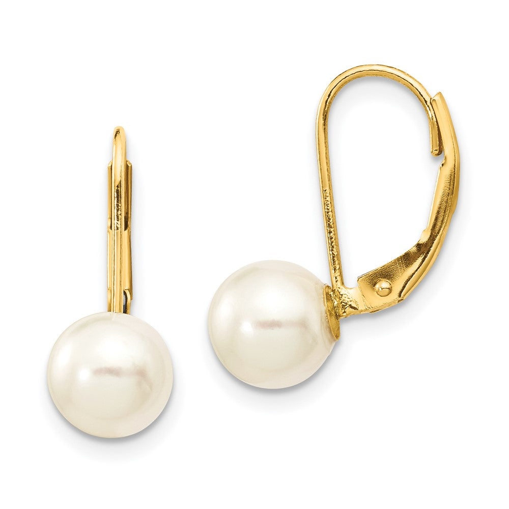 Saltwater Akoya Cultured Pearl Leverback Earrings