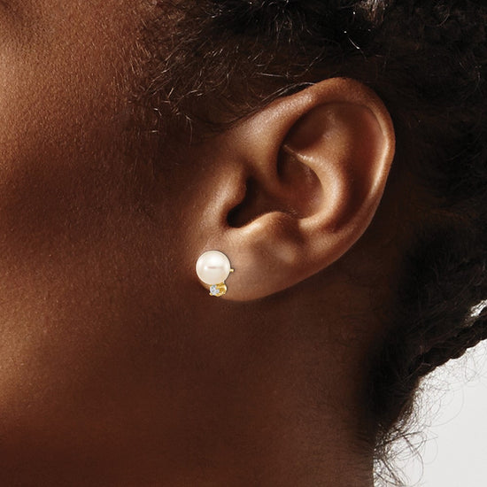 FWC Pearl & Diamond Post Earrings