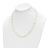 14k 7-8mm White Near-Round Freshwater Cultured Pearl 18 inch Necklace and Button Earrings Set