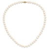 14k 7-8mm White Near-Round Freshwater Cultured Pearl 18 inch Necklace and Button Earrings Set