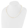 14k 6-7mm White Semi-Round Freshwater Cultured Pearl 18 inch Necklace/7.25 in Bracelet/Button Post Earrings Set