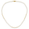 14k 6-7mm White Semi-Round Freshwater Cultured Pearl 18 inch Necklace/7.25 in Bracelet/Button Post Earrings Set