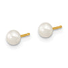 14k 3-4mm White Freshwater Cultured Pearl 14 inch Necklace, 5 inch Bracelet and Post Earrings Set