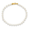 14k 3-4mm White Freshwater Cultured Pearl 14 inch Necklace, 5 inch Bracelet and Post Earrings Set
