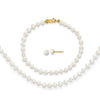 14k 3-4mm White Freshwater Cultured Pearl 14 inch Necklace, 5 inch Bracelet and Post Earrings Set