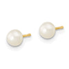 14k 4-5mm White Freshwater Cultured Pearl 14 inch Necklace / 5 inch Bracelet / Post Earrings 3-piece Set