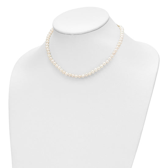 14k 4-5mm White Freshwater Cultured Pearl 14 inch Necklace / 5 inch Bracelet / Post Earrings 3-piece Set