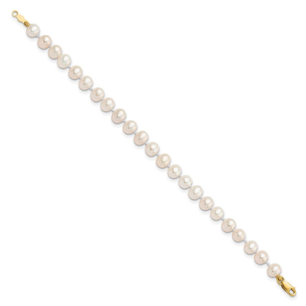 14k 4-5mm White Freshwater Cultured Pearl 14 inch Necklace / 5 inch Bracelet / Post Earrings 3-piece Set