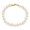 14k 4-5mm White Freshwater Cultured Pearl 14 inch Necklace / 5 inch Bracelet / Post Earrings 3-piece Set
