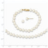 14k 4-5mm White Freshwater Cultured Pearl 14 inch Necklace / 5 inch Bracelet / Post Earrings 3-piece Set