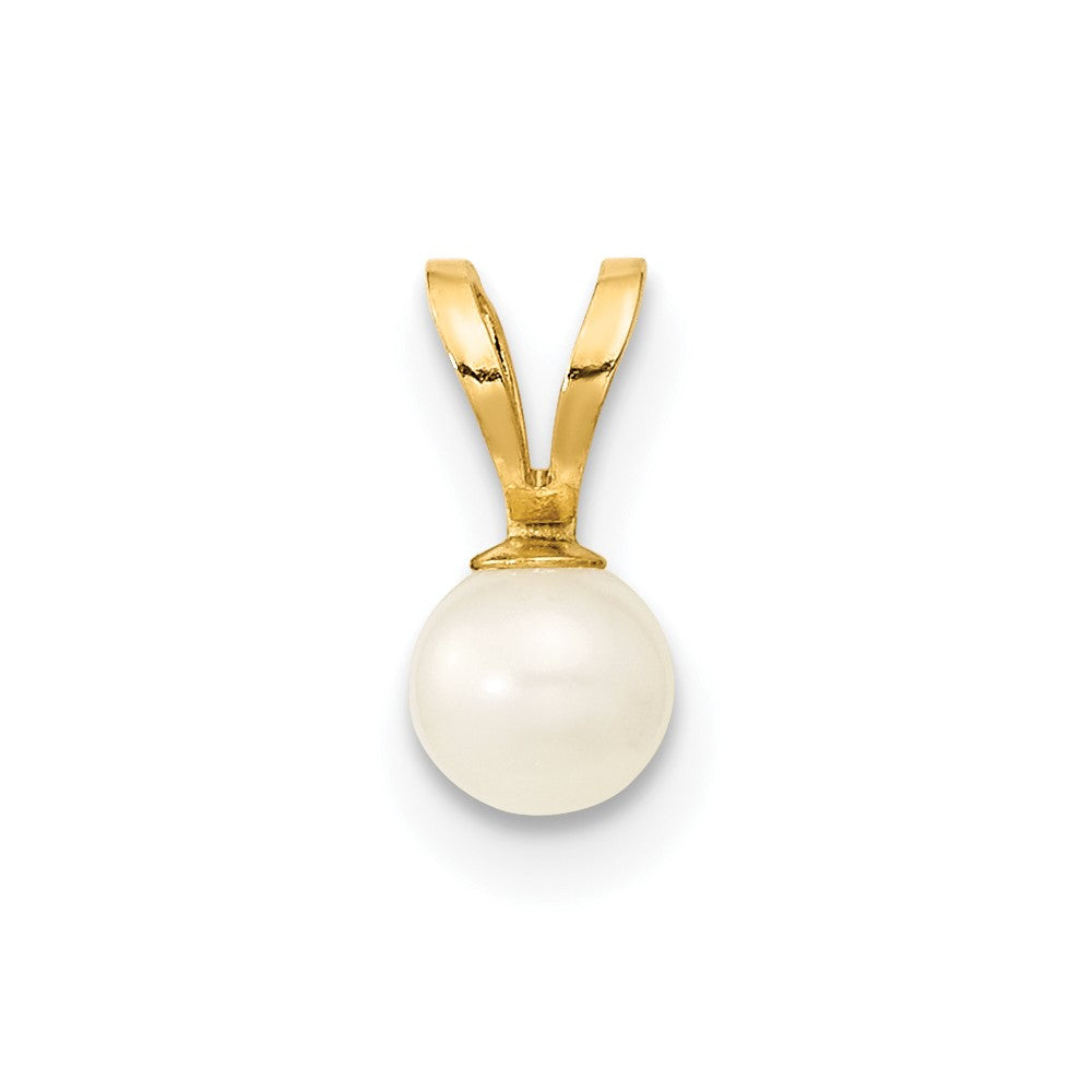 14k 4-5mm White Freshwater Cultured Pearl Pendant, 5 inch Bracelet and Post Earrings Set