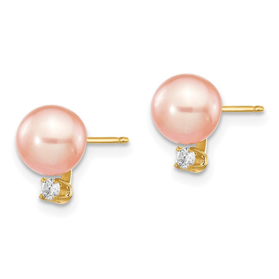 FWC Pearl & Diamond Post Earrings
