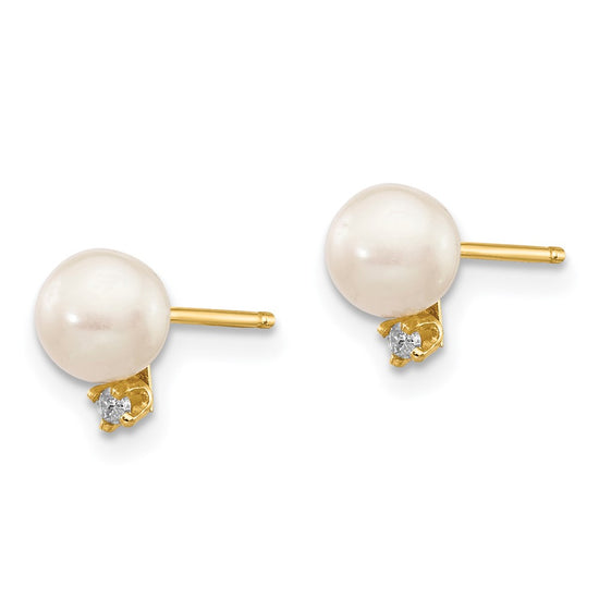 FWC Pearl & Diamond Post Earrings