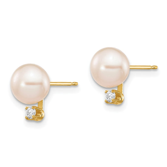 FWC Pearl & Diamond Post Earrings