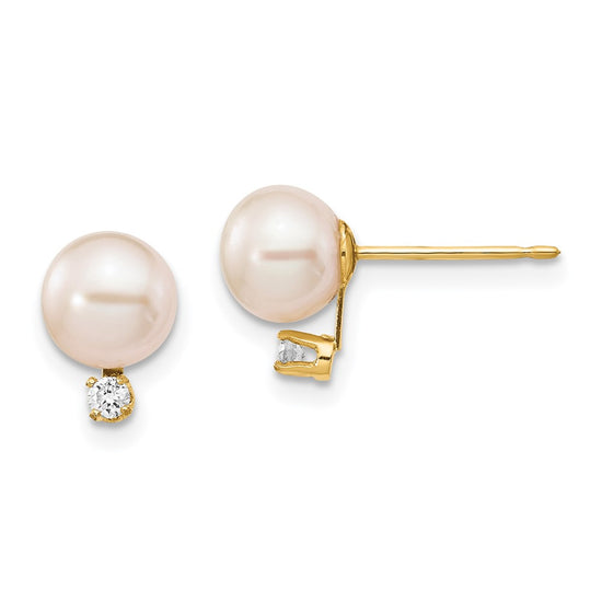 FWC Pearl & Diamond Post Earrings