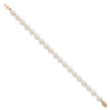 14k 7-8mm White Rice Freshwater Cultured Pearl 7.5 inch Bracelet