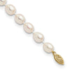 14k 7-8mm White Rice Freshwater Cultured Pearl 7.5 inch Bracelet