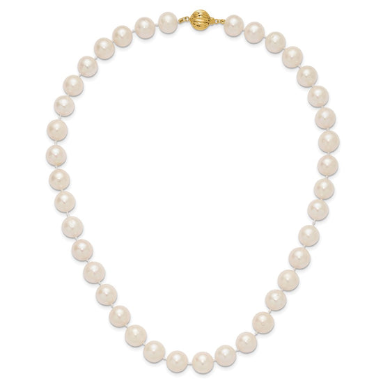 14k 11-12mm White Near-Round Freshwater Cultured Pearl 18 inch Necklace