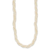 14k 6-7mm White Near-Round Freshwater Cultured Pearl 3-Strand 21 inch Necklace