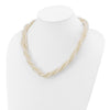 14k 6-7mm White Near-Round Freshwater Cultured Pearl 3-Strand 21 inch Necklace