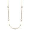 14k 7-8mm White Near-Round Freshwater Cultured Pearl 7-Station 16 inch Necklace
