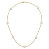 14k 7-8mm White Near-Round Freshwater Cultured Pearl 7-Station 16 inch Necklace