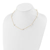 14k 7-8mm White Near-Round Freshwater Cultured Pearl 7-Station 18 inch Necklace
