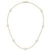 14k 7-8mm White Near-Round Freshwater Cultured Pearl 7-Station 18 inch Necklace