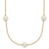 14k 7-8mm White Near-Round Freshwater Cultured Pearl 7-Station 16 inch Necklace
