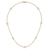 Gold Freshwater Cultured White Near Round Pearl Necklace