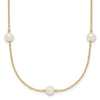 Gold Freshwater Cultured White Near Round Pearl Necklace