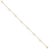 14k 6-7mm White Near-Round Freshwater Cultured Pearl 6-Station 9 inch Anklet
