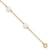 14k 6-7mm White Near-Round Freshwater Cultured Pearl 6-Station 9 inch Anklet