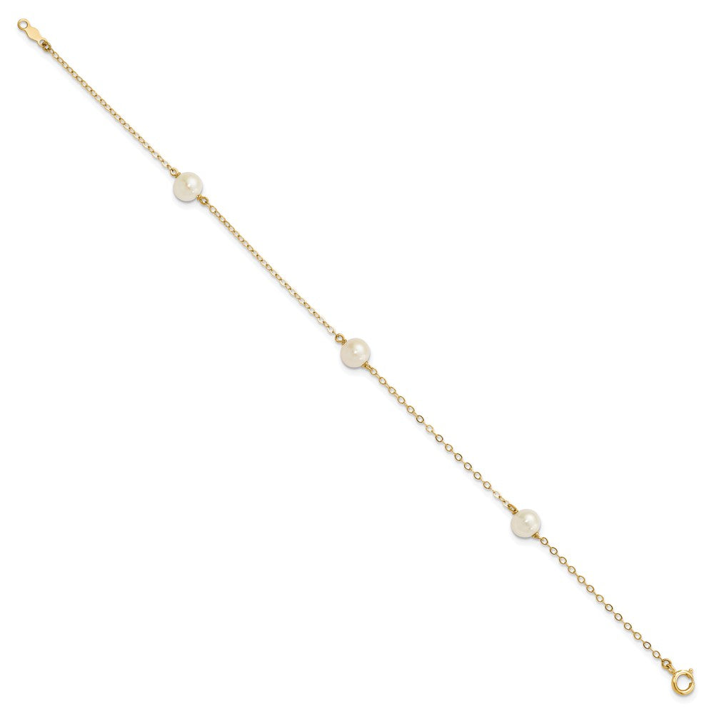 Gold Freshwater Cultured White Near Rounded Bracelets