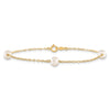 Gold Freshwater Cultured White Near Rounded Bracelets