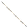 14k White Gold 6-7mm White Near-Round Freshwater Cultured Pearl Beaded 7 inch Bracelet