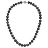 14k White Gold 10-11mm Black Near-Round Freshwater Cultured Pearl 18 inch Necklace