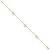 14k 7-8mm White Near-Round Freshwater Cultured Pearl 3-Station 7.25 inch Bracelet