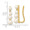 14k 3-5mm Freshwater Cultured Pearl and .016 carat Diamond Ear Climber Earrings