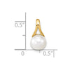 14K 7-8mm White Round Freshwater Cultured Pearl Polished Pendant