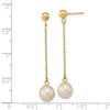 Fresh Water Cultured Round Pearl Dangle Post Earrings