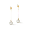 Fresh Water Cultured Round Pearl Dangle Post Earrings