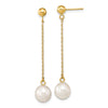 Fresh Water Cultured Round Pearl Dangle Post Earrings