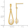14k 5-6mm White Rice Freshwater Cultured Pearl Post Dangle Earrings