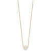 14k 10-11mm White Semi-Round Freshwater Cultured Pearl 17 inch Cable Necklace